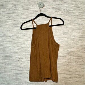 SOPRANO | brown lace up faux suede tank
